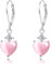 MEDWISE Hell-Pink Tropfen Ohrringe 925 Sterling Silber Liebes Ohrringe Hell-Pink Ohrringe Herz Ohrringe für Frauen Frauen Kinder Mutter