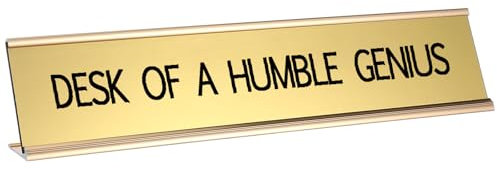 Menkxi Divertidos letreros de escritorio para oficina, placa de identificación divertida con base negra, accesorios de escritorio divertidos para el trabajo, compañeros de trabajo, oficina, hogar,