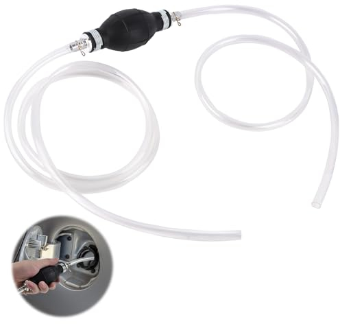TNOMSNO Bomba de Agua Manual, Bomba Extractora Aceite Coche con Manguera de 2M y 2 Abrazaderas, Bomba Gasolina, Bomba Transferencia Universal para Automóviles, Barco y Cortadora