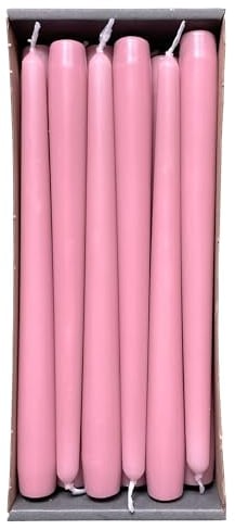 Nordring 12 Stück Spitzkerzen 2,3 cm x 25 cm hoch antikrosa – RAL-zertifiziert, tropffrei & raucharm, ca. 8 Std. Brenndauer – Tischdeko & Kerzenleuchter