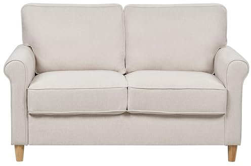 Beliani 2-Sitzer Sofa braun/Hellbraun aus Stoff gepolstert Retro-Stil modern Ronneby