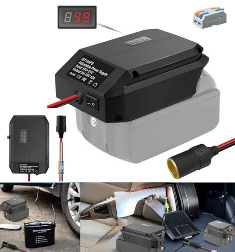 DC18V to DC 12V Step Down Converter for Makita Battery, Adapter with Cigarette Lighter Connector for Using All Car Appliances Compatible with Makita Power Station,DIY for Power Wheels Battery Adapter