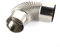 Vilgftyiet Edelstahl-Ellenbogenrohr, 90-Grad-Bogen, 60 mm Durchmesser, für Holzöfen und Kamine, Outdoor-Camping, Silber, 1 Stück