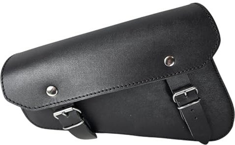 WinNet Borsa borsetta tool bag borsello tringolare barilotto in pelle porta attrezzi universale da per tutte moto custom e HD Harley Davidson cuoio Sportster XL 883 1200 Iron Forty