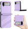 QIWEIQING Compatibili con Samsung Galaxy Z Flip 4 Custodia Libro Pelle PU e TPU Silicone con Chiusura Magnetica Portafoglio Libretto Bumper Case per Samsung Galaxy Z Flip 4 Viola HX9