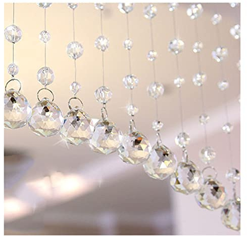 DLZFUDTY Perlenvorhang,Perlen Vorhang Home Perlen Vorhang Kristall Hängende Perlen Klare Acryl Perle Girlande Kronleuchter Hängen for Hochzeitsdekoration Home Party Supplies