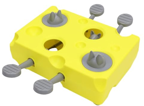 Cocoarm Cat Puzzle Feeder Interactive Slow Feeder Behandeln Spielzeug für Mentale Stimulation Körperliche Bewegung mit Sicherem Kunststoffdesign für Kätzchenkatzen (Yellow)