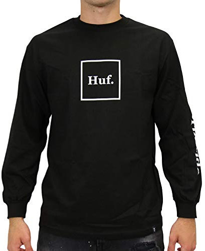 HUF Herren Domestic Ls Tee T-Shirt, schwarz, Klein