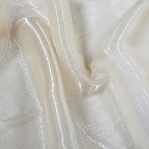 Silk Organza Fabric Sold PER Meter 1.5M Wide Wedding DRAPPING SWAGGING Decor (1 m Light Champagne)