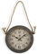Versa Lamiako Reloj de Pared Decorativo para la Cocina, el Salón, el Comedor o la Habitación, Medidas (Al x L x An) 27,7 x 6,3 x 27,7 cm, Metal y Cristal, Color Gris y Beige