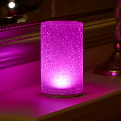 Auraglow wiederaufladbare kabelloses Farbwechsel & Weißlicht LED-Tischlampe (CRACKLE)