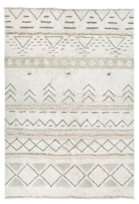 Lorena Canals - Woolable -Waschbarer Wollteppich Lakota Day Braun, Beige, Crema Flor: 100% Wolle. Basis: Recycelte Baumwolle 140x80cm