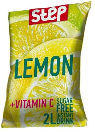 KENDY, Step, Preparato in Polvere per Acqua Aromatizzata, Senza Zucchero, Insaporitore con Aromi da Bere e Aromatizzante, con Vitamina C, Aroma Succo di Limone