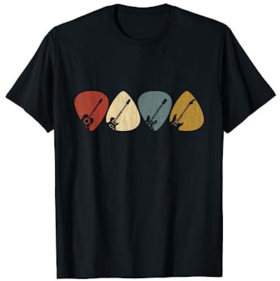 Regalo de guitarrista vintage retro, púa de guitarra Camiseta