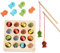 HAHAone Angelspiel Holz ab 2 3 4 Jahre, Motorikspielzeug Fisch Angel Spiel für Kinder, Montessori Motorik Holz Spielzeug Lernspielzeug Holzpuzzle Fische Angeln Geschenk Für Mädchen und Jungen