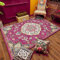 Kurzflor Orient Teppiche City Großer Teppich Blätter und Blüten im Ethno-Stil im europäischen und amerikanischen Stil lila-rot120x180cm (4'0''x6'0'')