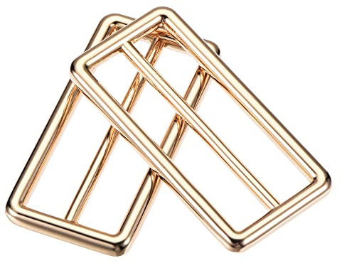sourcing map 10 Stück Schieberiemen Verstellbar Schnallen Verschluss 50mm (1.97) Metall Goldton