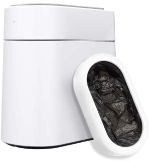 townew T3 - Bote de basura inteligente delgado de 3.4 galones con tapa abierta automática | Cubo de pañales | Auto-sellado | Auto-cambiante | Recargable, blanco, pequeño