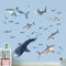 wondever Wandtattoo Hai Meerestiere Wandaufkleber Fisch Aquarium Wandsticker Wanddeko für Kinderzimmer Babyzimmer Badezimmer