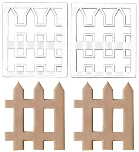 Fondant-Formen, Holzschneider, Gartenzaun-Form, Fondant-Ausstecher, Holzzaun, kreative Fondant-Kuchenzaun-Form für Fondant, Gummipaste, Polymerton, DIY-Kuchenbordüre, Dekoration, 2 Stück