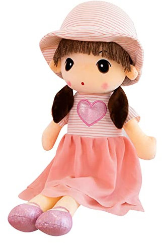 Uposao Weiche Stoffpuppe,50CM Kuschelpuppe mit Kleidung und Haaren Baby Kinder Mädchen Deko Fee Plüschpuppe Schlafen Püppchen Geburtstagsgeschenk für Kinder Baby Mädchen,Rosa