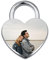INBLUE Lucchetto a Forma di Cuore Personalizzato Incisione Immagine Foto Nome Data per coppia Fidanzato Fidanzata Love Bridge Lucchetto in Lega con Chiave Relazione Amante Regalo(Colore Argento)