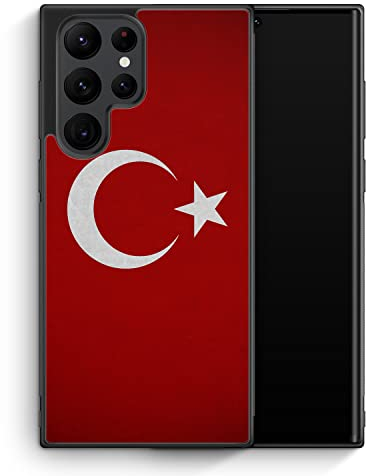 Türkiye Turkey Türkei Neu Flagge - Silikon Hülle für Samsung Galaxy S22 Ultra - Motiv Design Türkisch - Cover Handyhülle Schutzhülle Case Schale