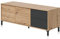 Habitdesign Modulo TV 2 ante e 2 cassetti, mobile TV, modello Brooklyn, finitura in rovere Nodi e grigio antracite, dimensioni: 130 cm (altezza) x 47 cm (fondo)