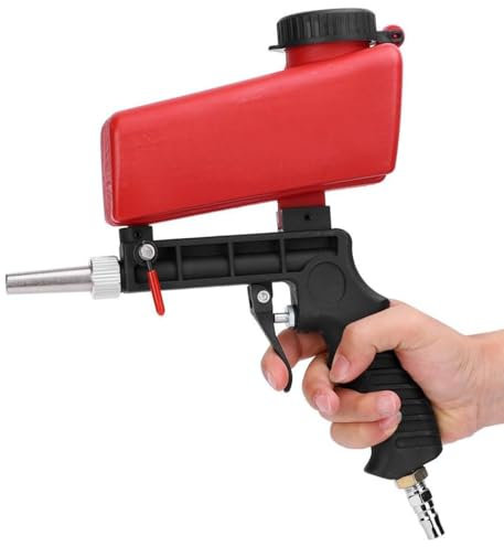 Juego de pistola de arena portátil de 90 psi, herramienta de pulverización de chorro de arena para eliminar pintura, manchas, óxido y superficies limpias
