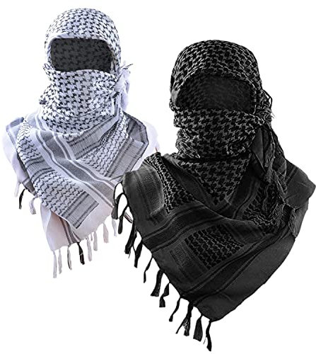 Luxns Militär Shemagh Taktische Wüstenschal - 100% Baumwolle Keffiyeh Schal für Männer und Frauen, Einheitsgröße