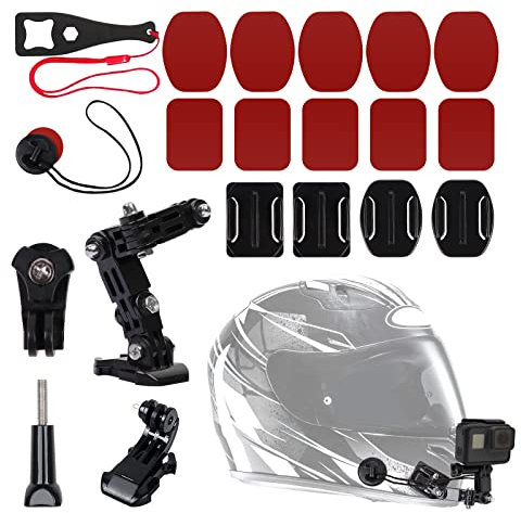 QUOTRE Kamera Helm Halterung Zubehör Kit Motorradhelm Action-Kameras Chin Swivel 3-Wege-Drehlager Rotationsmontage-Kit, Helmhalterungsset Erweiterungsarm kompatibel mit Insta 360 GoPro Hero