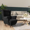 KOIECETA Sessel Ohrensessel Loungesessel Fernsehsessel Relaxsessel Wohnzimmersessel Moderner Bequemer Armsessel Polstersessel Lounge Schwarz Samt