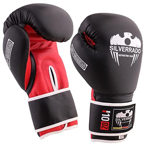 Boxhandschuhe für Männer/Frauen, Kinder, Muay Thai, Sparring, Kickboxhandschuhe für MMA, Kampfsporttraining und Schlaghandschuhe, 4 6 8 10 12 14 16 oz (Schwarz/Rot, 8 OZ)