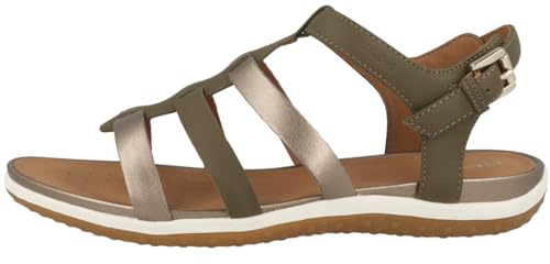 Geox Fille D Sandal Vega A, Sage Dk Beige, 35 EU