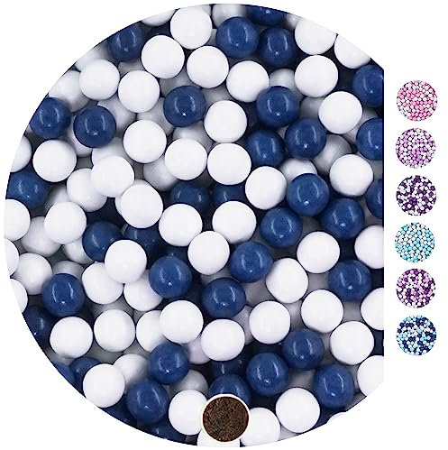 EinsSein 1kg Palline di cioccolato Mix piccolo bianco-blu scuro matrimonio battesimo nascita comunione confettata cresima nascita confettis alla laurea decorazioni bimba bomboniere senza mandorla
