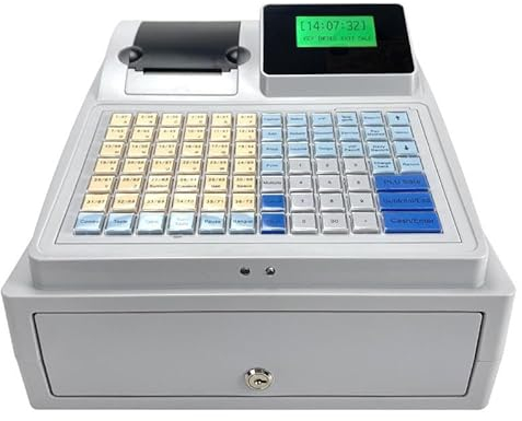 Registrierkasse, Registrierkasse, Kasse, einfach einzurichten und zu bedienen, Kassensystem, 81 Tasten, digitale LED-Registrierkasse, umfangreiche Funktionen, wie z. B. Registerkarten/Tabellen