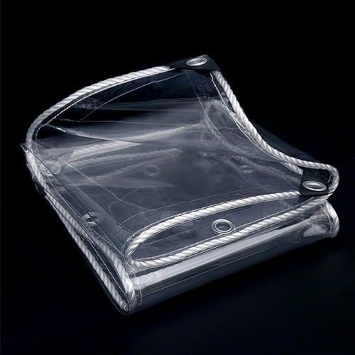 YiHYSj Transparente Plane Mit Ösen 650 g/m² wasserdichte Durchsichtig Abdeckplane PVC 0.55mm Für Draußen Zelt Garten Gewächshaus Pet Hutch Dach Carports Pavillons (1.8x3m)