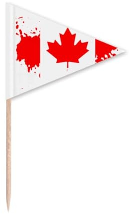 Bandera de Canadá sabor y palillo de dientes de arce bandera triangular para cupcakes