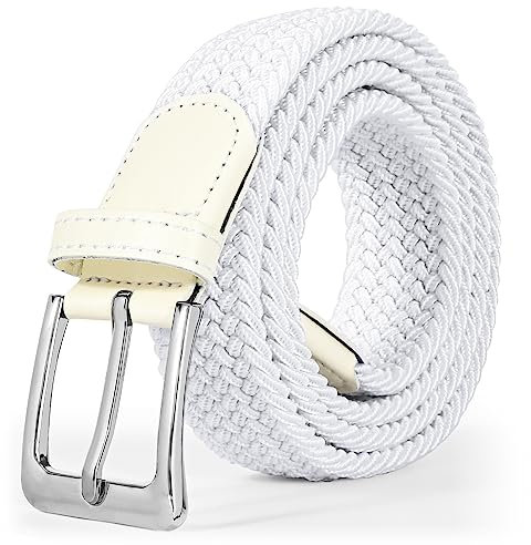 LEACOOLKEY Geflochtene elastische Gürtel für Frauen Männer Unisex Geflochtener Stretchgürtel Stoffgürtel für Jeans Hosen
