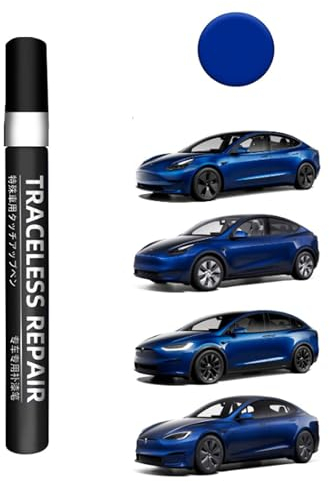 TOPABYTE Touch Up Paint Pen for Tesla Model Y X S 3 Highland Car Body Paint Repair Kit Erase Automotive Scratches Repair Pen for Tesla Owners (Deep Blue Metallic)-PPSB