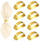 Nogeqi 8 Stück Metall Servietten Ring Gold, Gold Napkin Rings Set Serviettenschnallen Elegante Metall Hochzeitsfeier Abendessen Jubiläum Tischdekoration