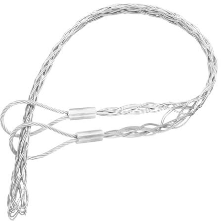 sourcing map Cable Pulling Grip for 50-63mm Cable 115cm Wire Mesh Puller Socks Grip Double Head Galvanizing Steel Wire Grips Net Cover Smooth,1 Pcs(Silver)