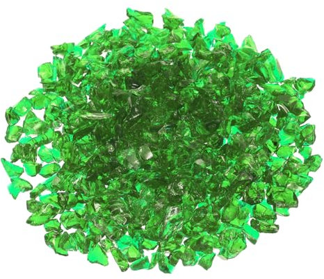 sourcing map Pietra di vetro riflettente da 0,3 kg, alta lucentezza 6-9 mm, rocce in vetro riflettente per camino, braciere, tavolo, decorazione per casa, giardino, riempitivo per vasi, paesaggistica,