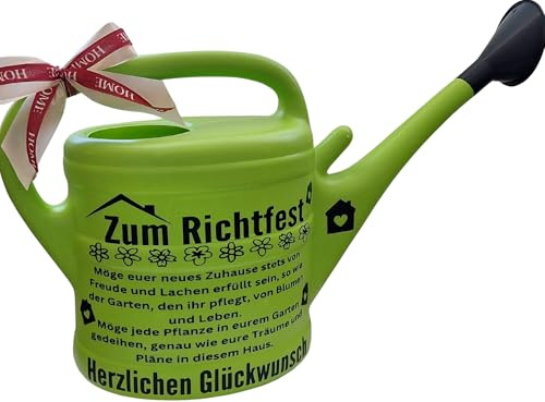 Gießkanne Meilenstein Richtfest, Hausbaugeschenk mit Spruch, Geschenk für Bauherren, Geschenkidee für Gartenliebhaber und Hobby Handwerker