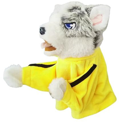POFET Kung Fu Husky Handpuppe, Boxen Husky Plüschpuppe mit Sound und Aktion, für Kinder