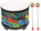 Tambour Tom au sol pour , instrument de percussion pour - Tambour de musique pour instrument à percussion de 8 pouces - Ensemble de batterie musicale en bois coloré pour avec 2 maillets pour , tout-pe