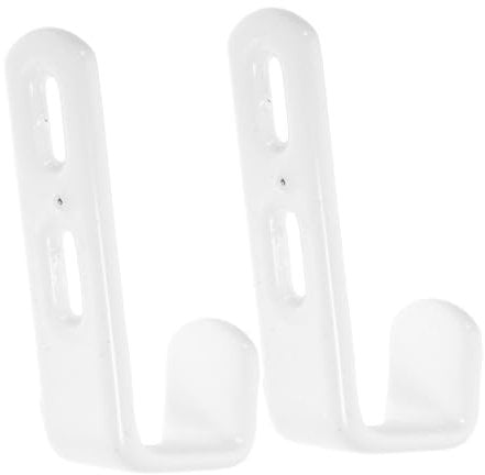 Angoily 2pcs Bed Ladder Hook Hose Hanger Hook Heavy Duty Hook Brackets Ladder Hangers for Garage Bed Ladder Bracket Hardware Wall Mount Hooks Hose Holder Ladder for Bunk Beds Iron White