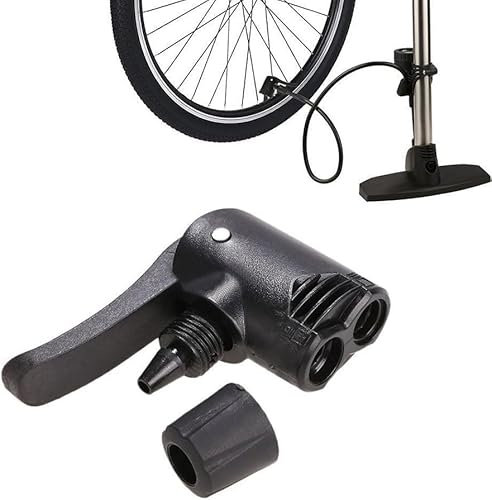 Black Pump Adapter Valve, 3 in 1 Replacement Dual Head Air Pump Adapter Valve Bike Cycle Tyre Tube Pump Adapter, Bike Floor Pumps