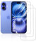 HonJenSeoa Protector de pantalla de película de hidrogel para iPhone 16, 3 Piezas película protectora de TPU suave transparente HD Curva 3D de Cobertura Completa Sin Burbujas