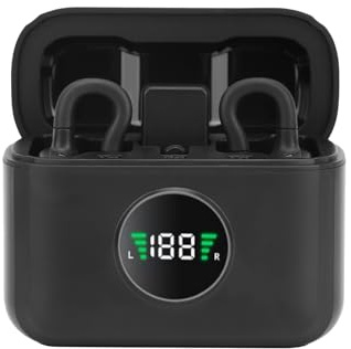 Jiawu Microphone Laval sans Fil Portable avec Une Plage de 50 M pour Les événements, Clamp/Holder sans Fil dans Le Microphone des Discours, Mini Pack de Packs de Noirs pour Les Artistes